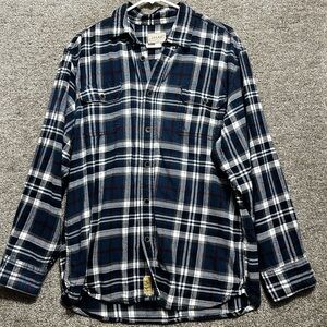 Jachs Men’s Blue Button Down Flannel Shirt Size Large